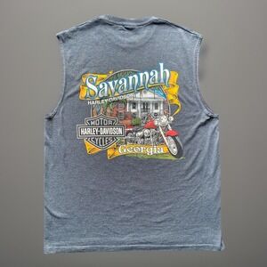 Harley-Davidson Grey Tank Top Savannah, Georgia Size XL